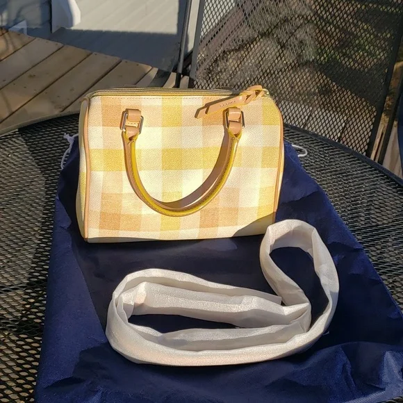 Dooney and Bourke Quadretto Check Rowan Satchel Crossbody Bag Bags